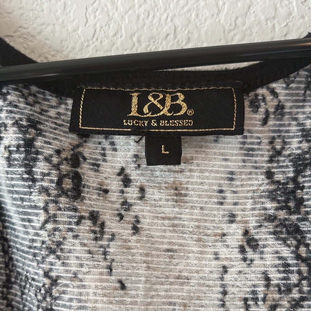 Lucky & Blessed Large Snake Print Open Front Shrug - image 2